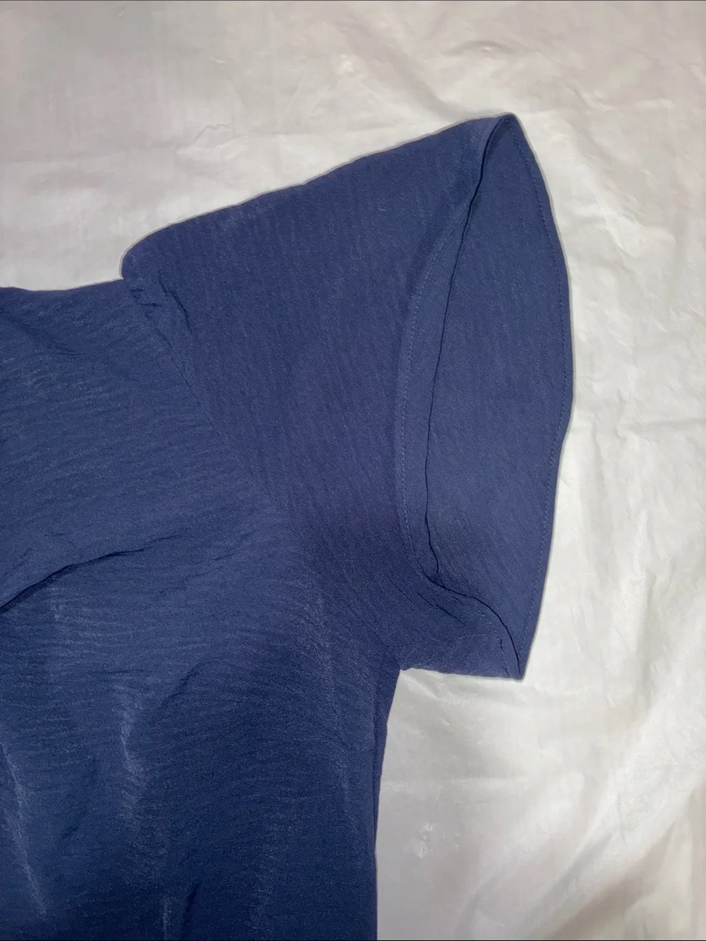 Michael Kors Deep Navy Lace-Up Short Sleeve Blouse